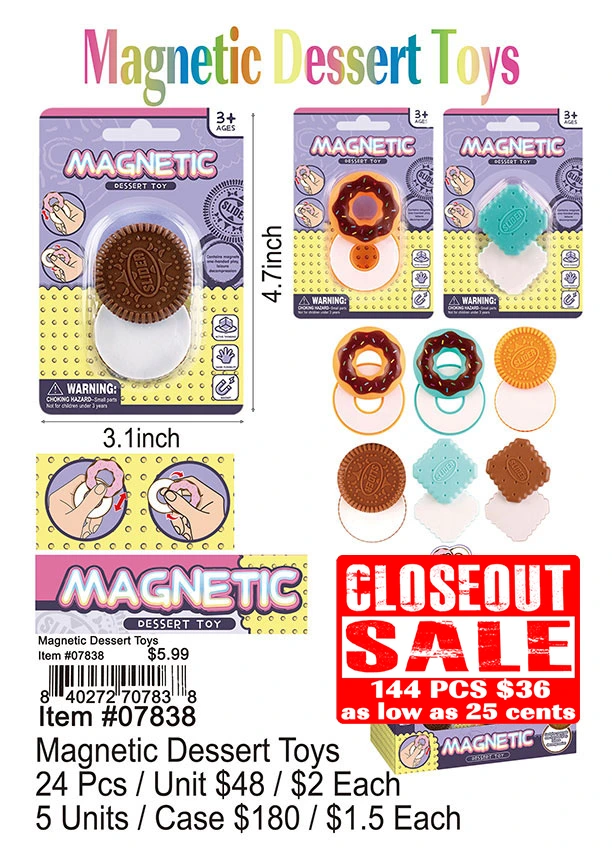 Magnetic Dessert Toys - Closeout 144 Pcs.